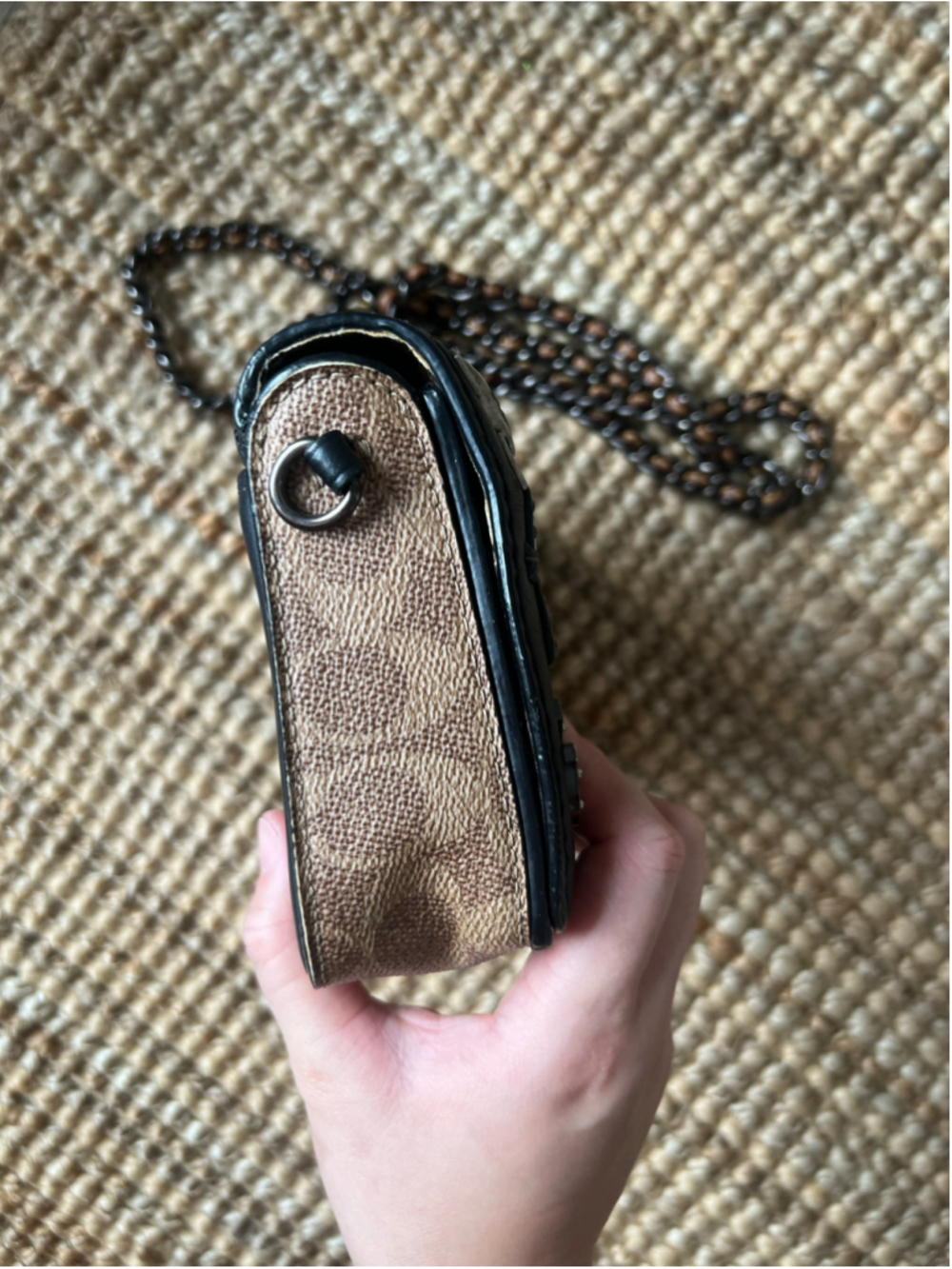 Coach 1941 Black Leather Signature Canvas Souvenir Patch Dinky Crossbody 77916 - Picture 6 of 16